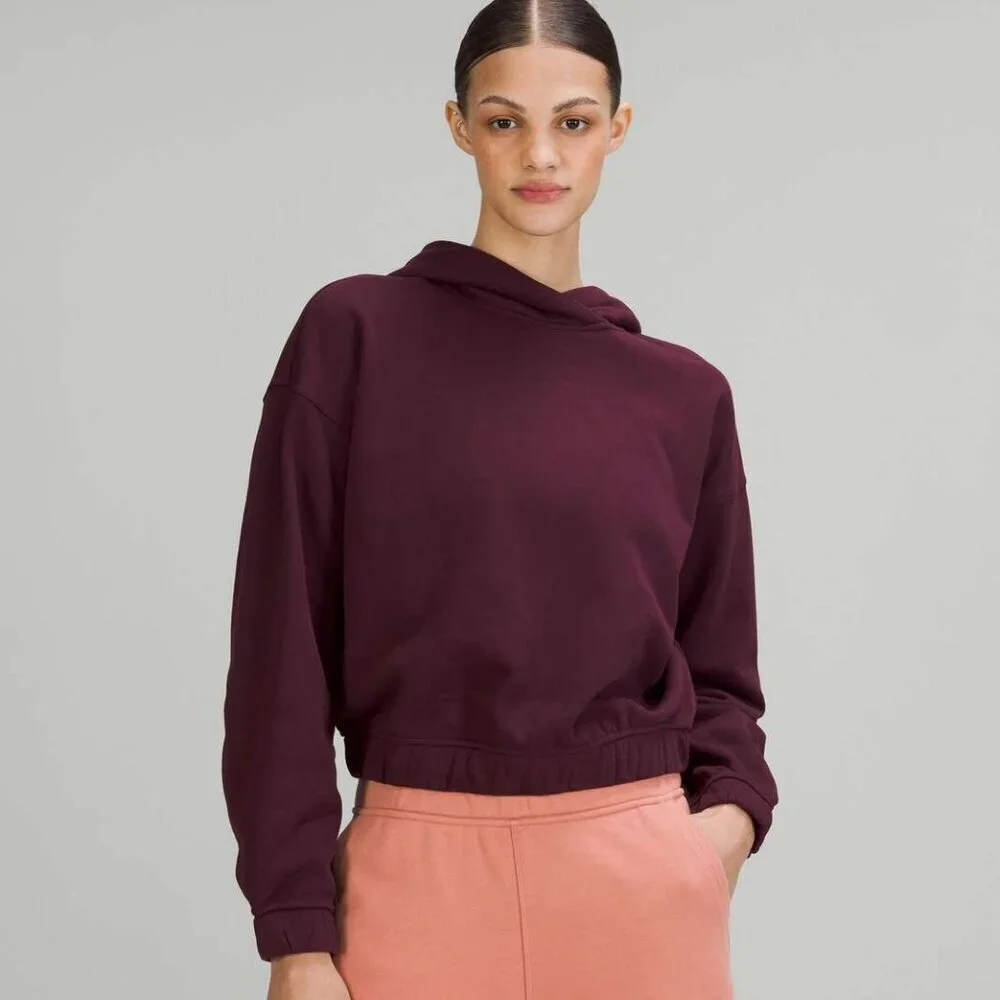 Lululemon Relaxed Cropped Hoodie Cassis, PTP 23